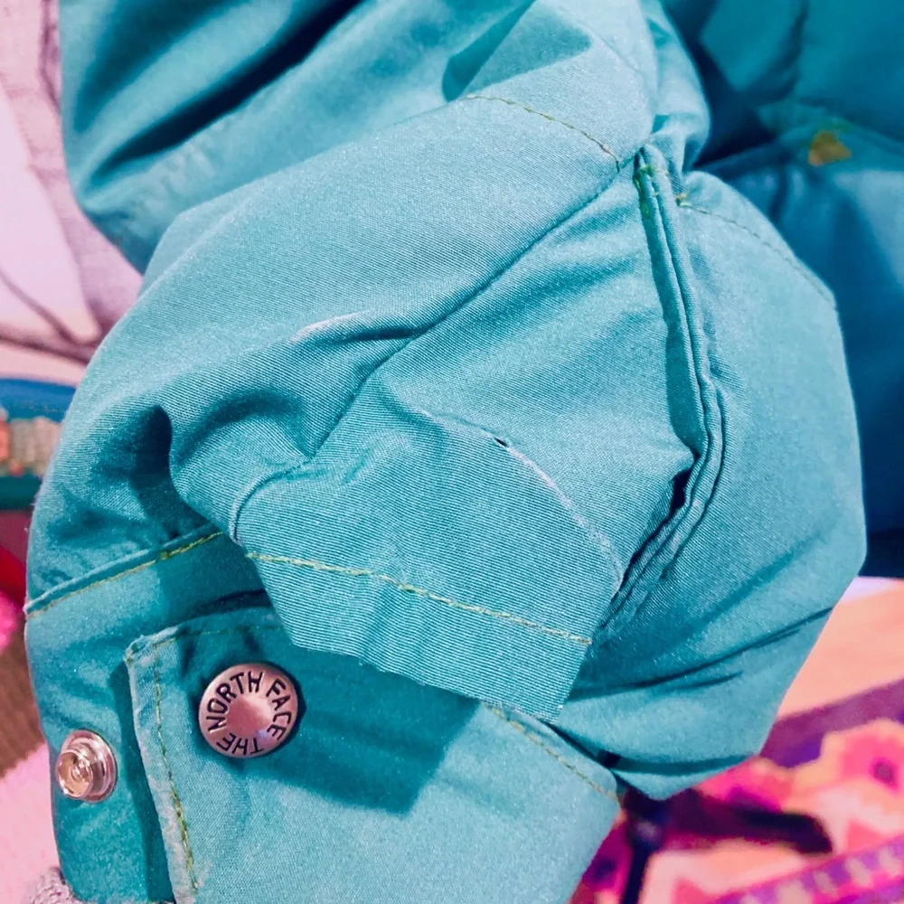 Vintage Men North Face Green Teal Down Puffer Snow Jacket Retro 70s 80s